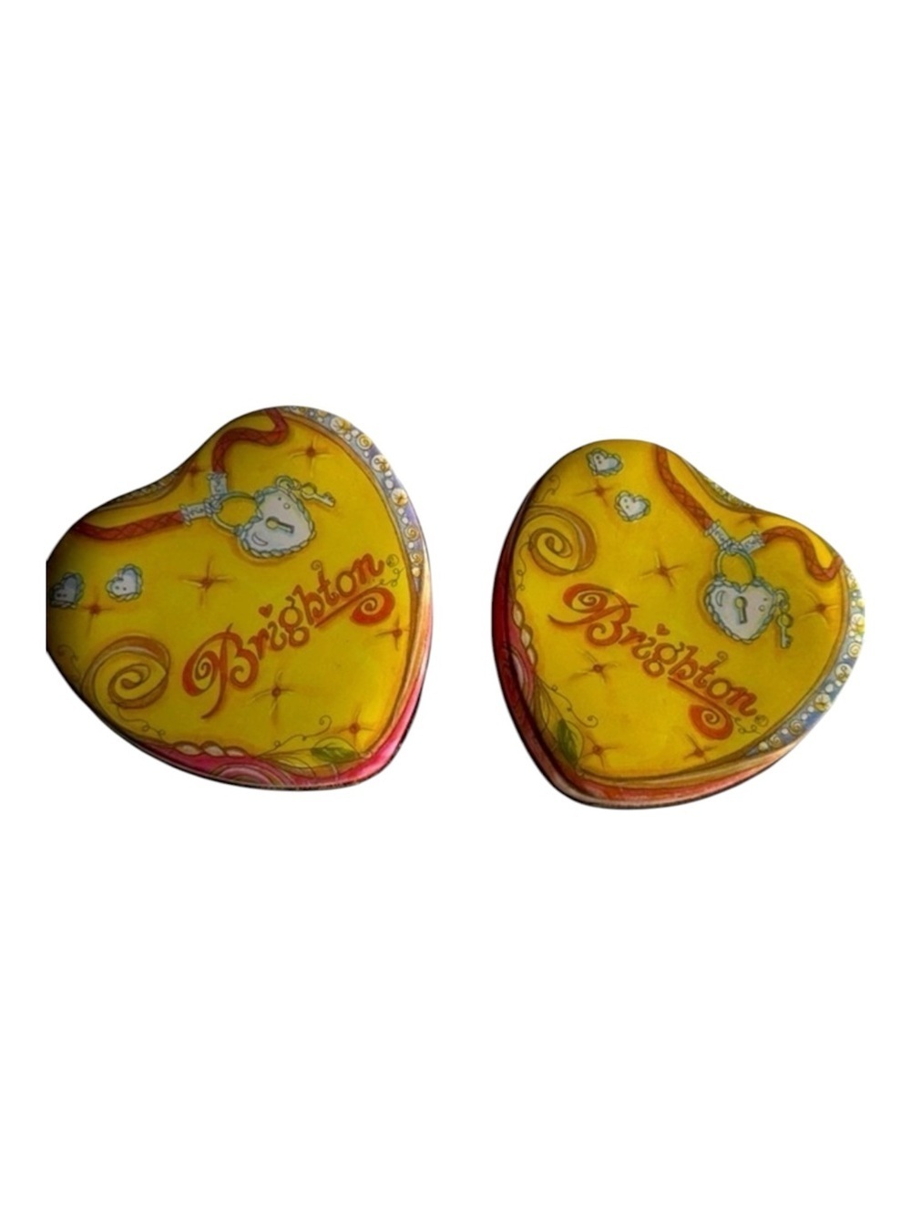 Brighton | 2 Heart shape Painted Jewelry Tins